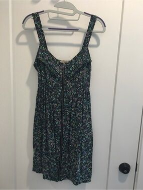 BeBop Black Floral Mini Dress Zip Front